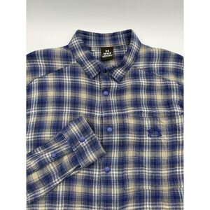 Under Armour Flannel Shirt Mens Large blue Plaid Tradesman Flex Snap Button up